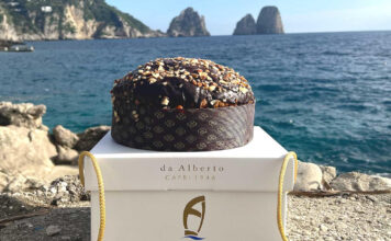 Da Capri il Panettone alla Caprese, lievitato naturale con un cuore di Torta Caprese