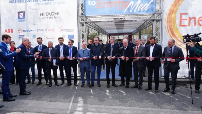 Talgio del nastro di Energymed con sindaco Manfredi