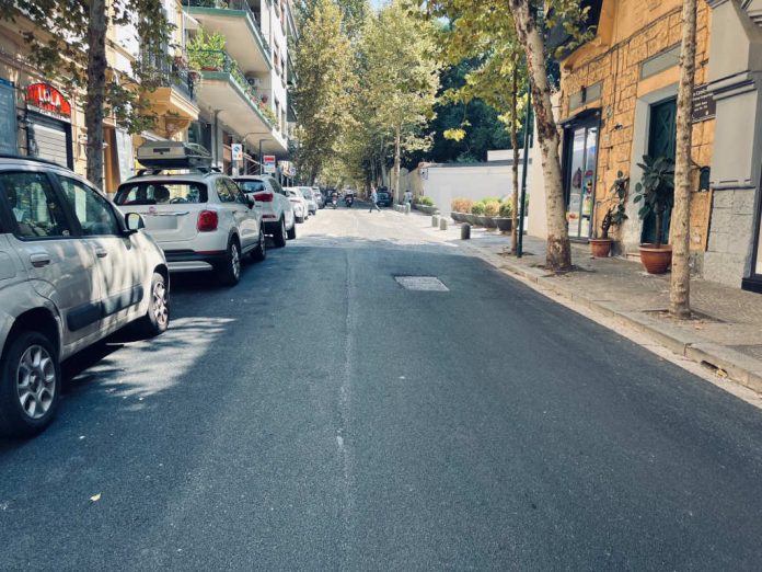 Vomero, via Cimarosa, lavori in corso
