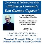 Cardito. Intitolazione della biblioteca comunale allo storico, scrittore e sacerdote don Gaetano Capasso