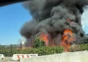 Pianura, incendio nell’isola ecologica